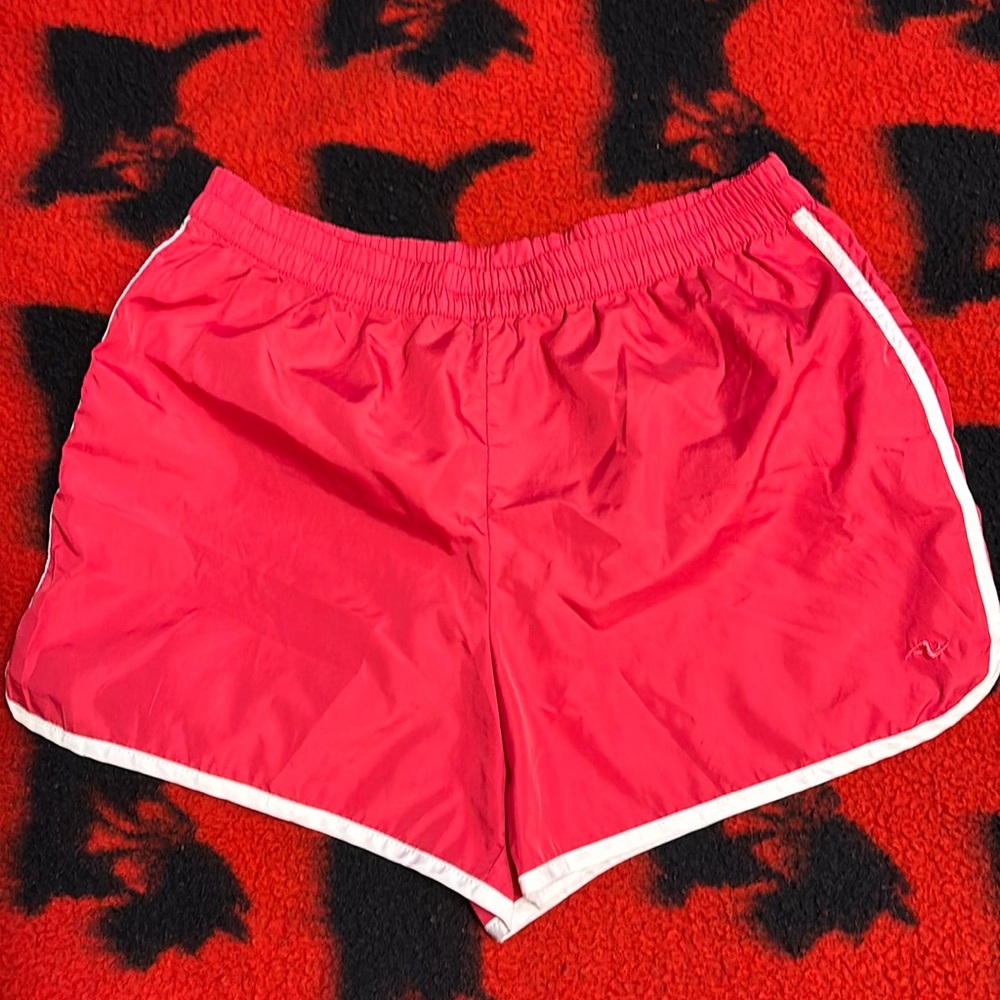 Athletic works red and white pull on shorts size small (4-6)